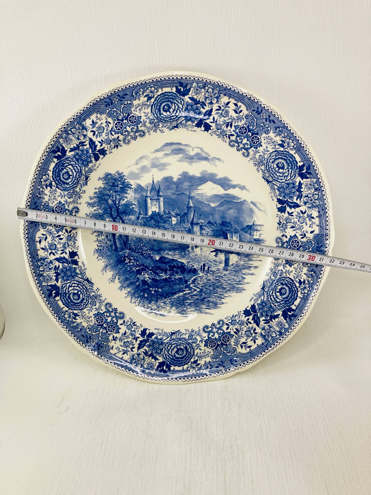 Large Deep Round Plate Villeroy and Boch Burgenland Model Blue