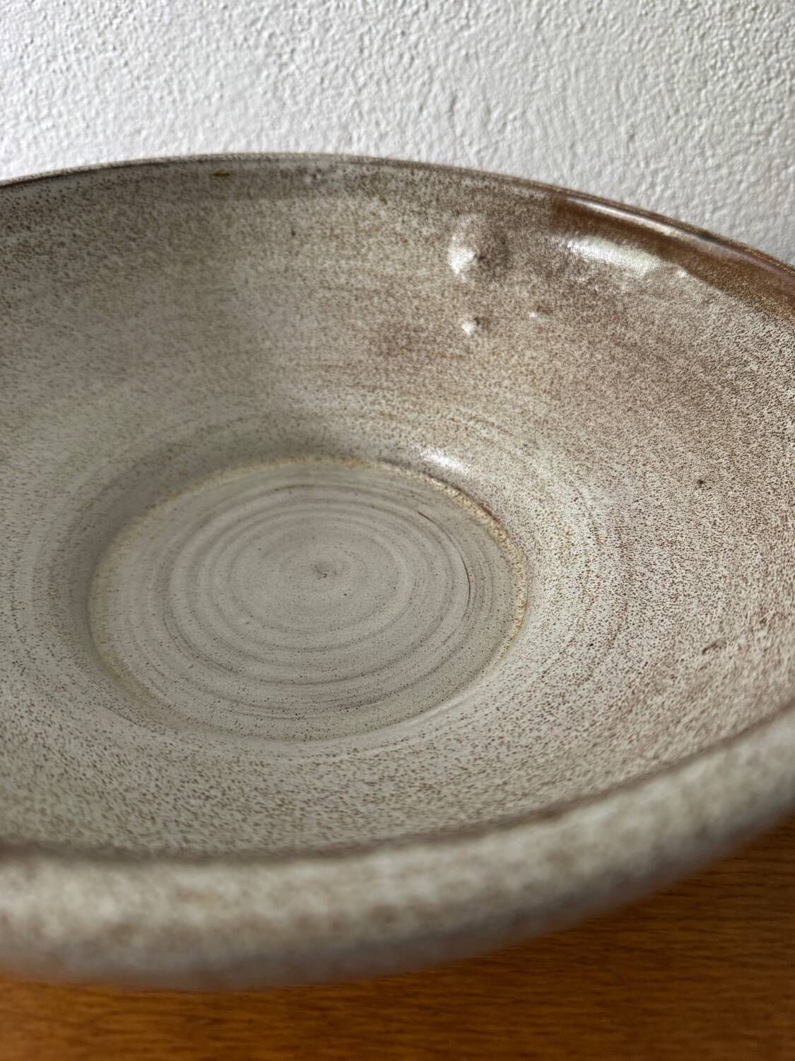 Large glazed stoneware bowl from the 60s