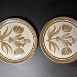 2 Assiettes en Grès Marron Longchamps