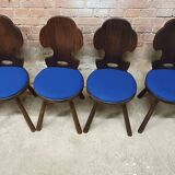 Set of 6 brutalist bistro chairs 1960