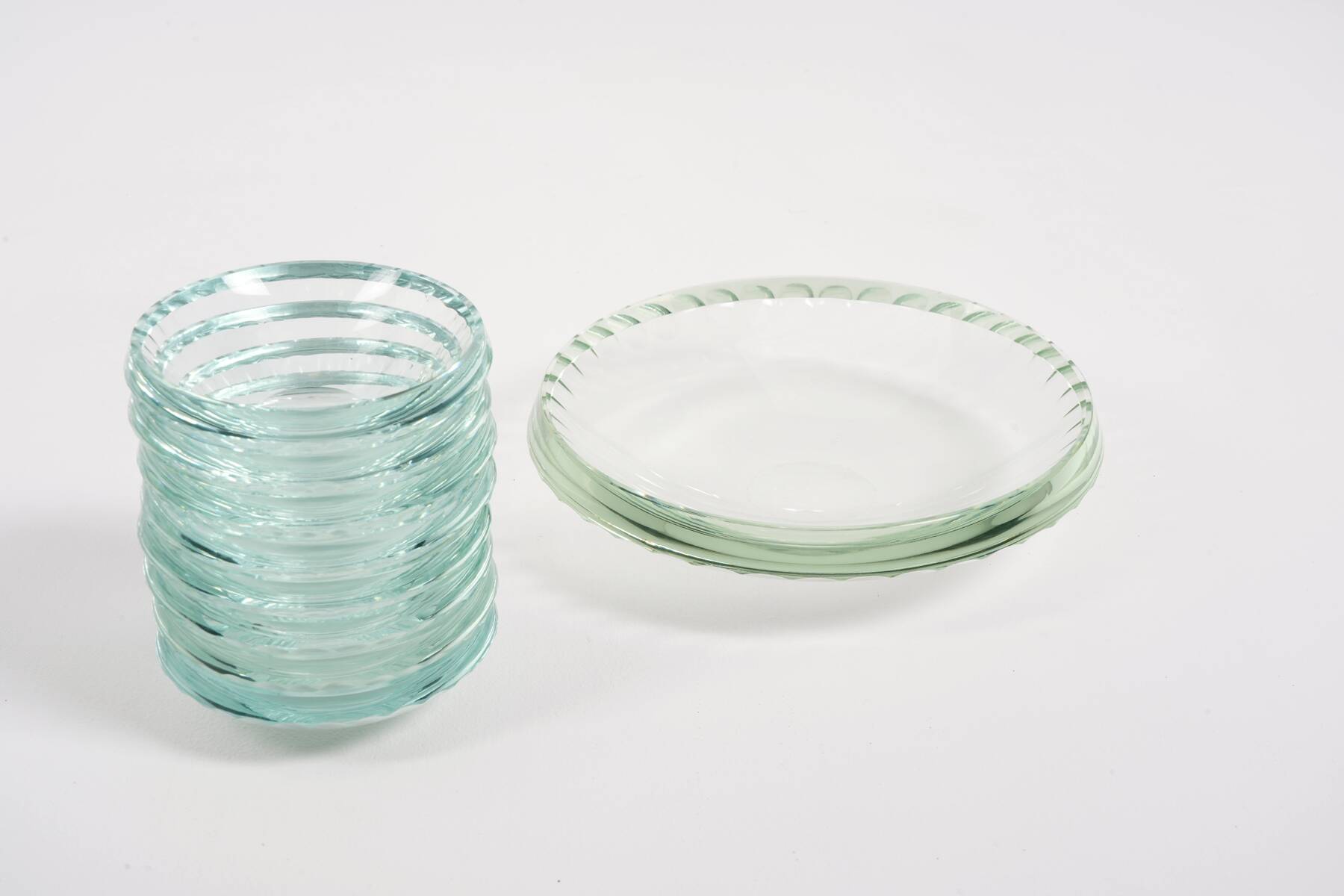 Coupelles en verre citrin Art Déco vers 1930