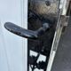 Old Art Nouveau workshop door – Steel & Wood – 1900
