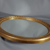 Oval mirror old carved wood gilded gold leaf louis XVI style large format 74x63 cm