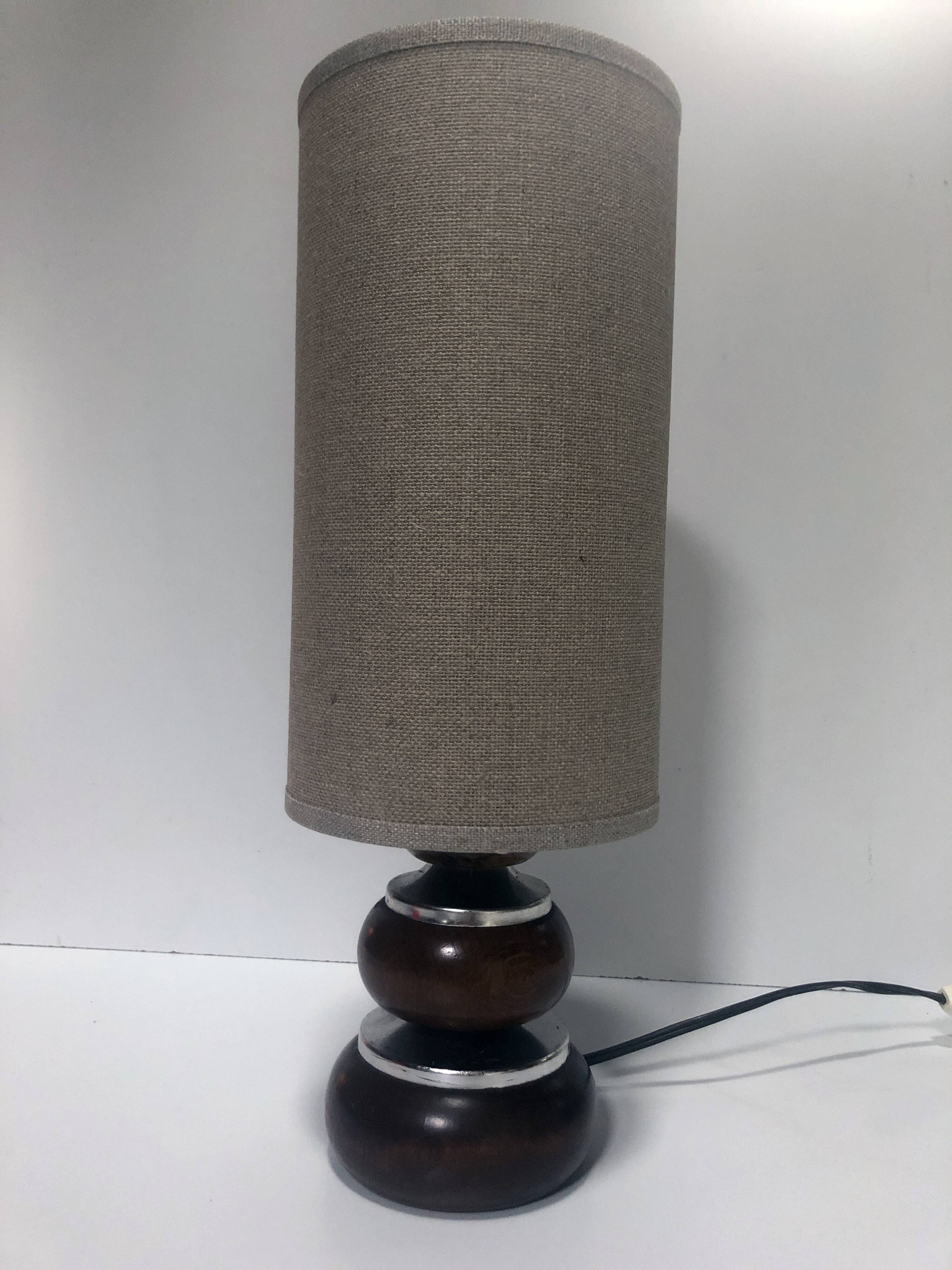 Lampe Vintage • Bois et Métal • 1970
