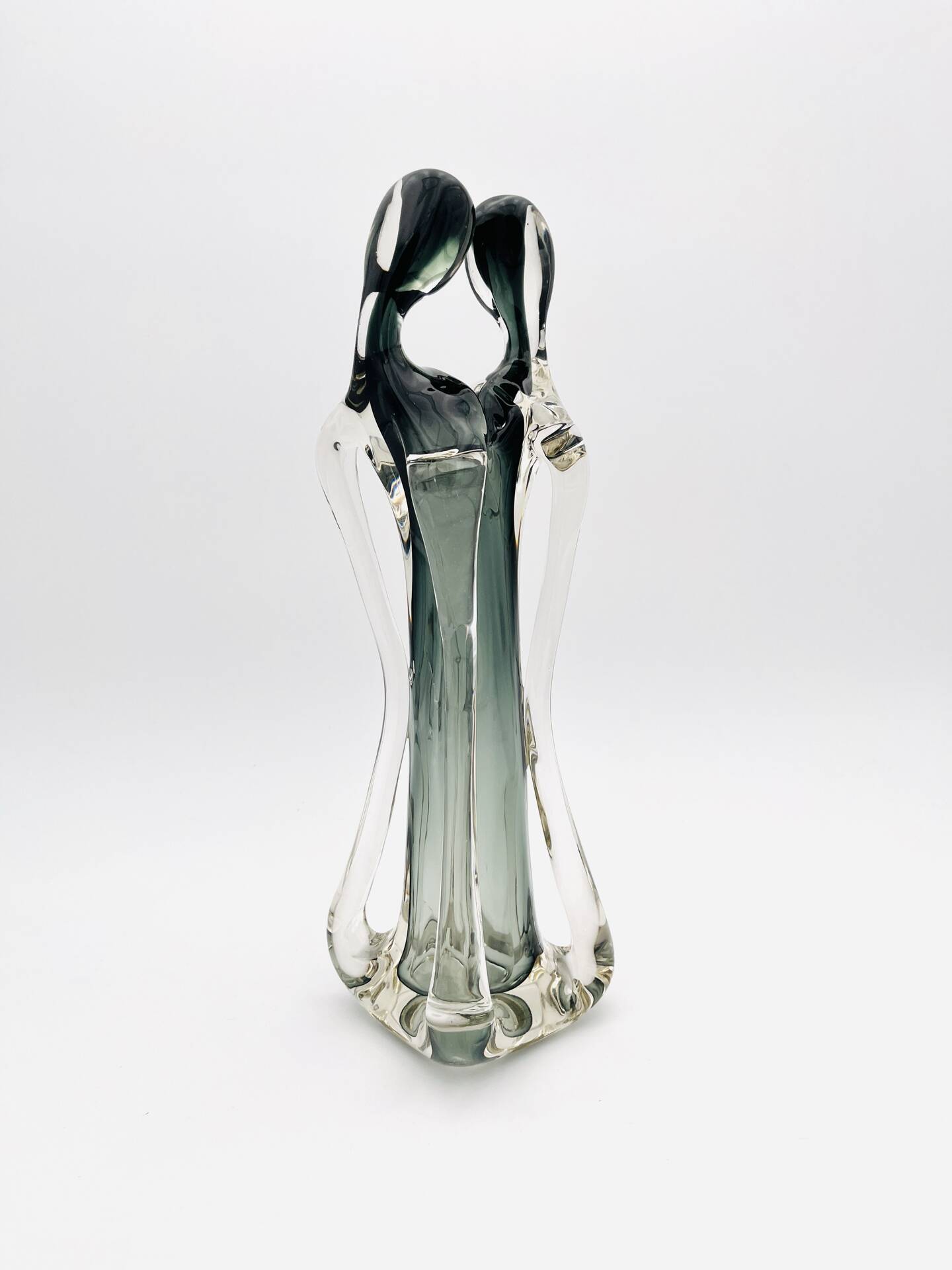 Vase Sculpture Murano Formia The Lovers Sommerso Smoke Green 33cm