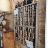 Printing locker and wooden chess pieces