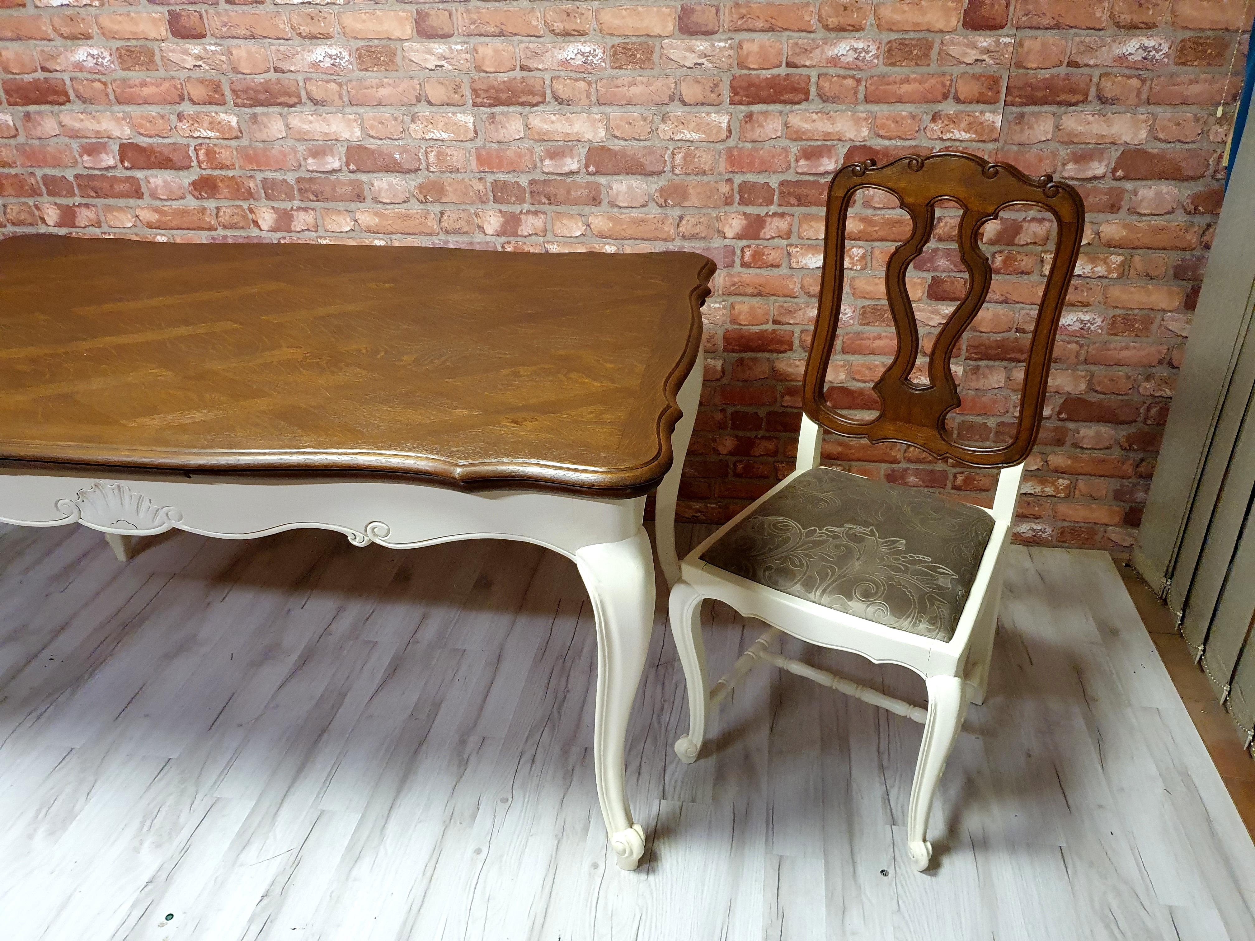 Folding oak table provence style