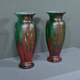 Pair of Glass Paste Vases – Mid 20th Century