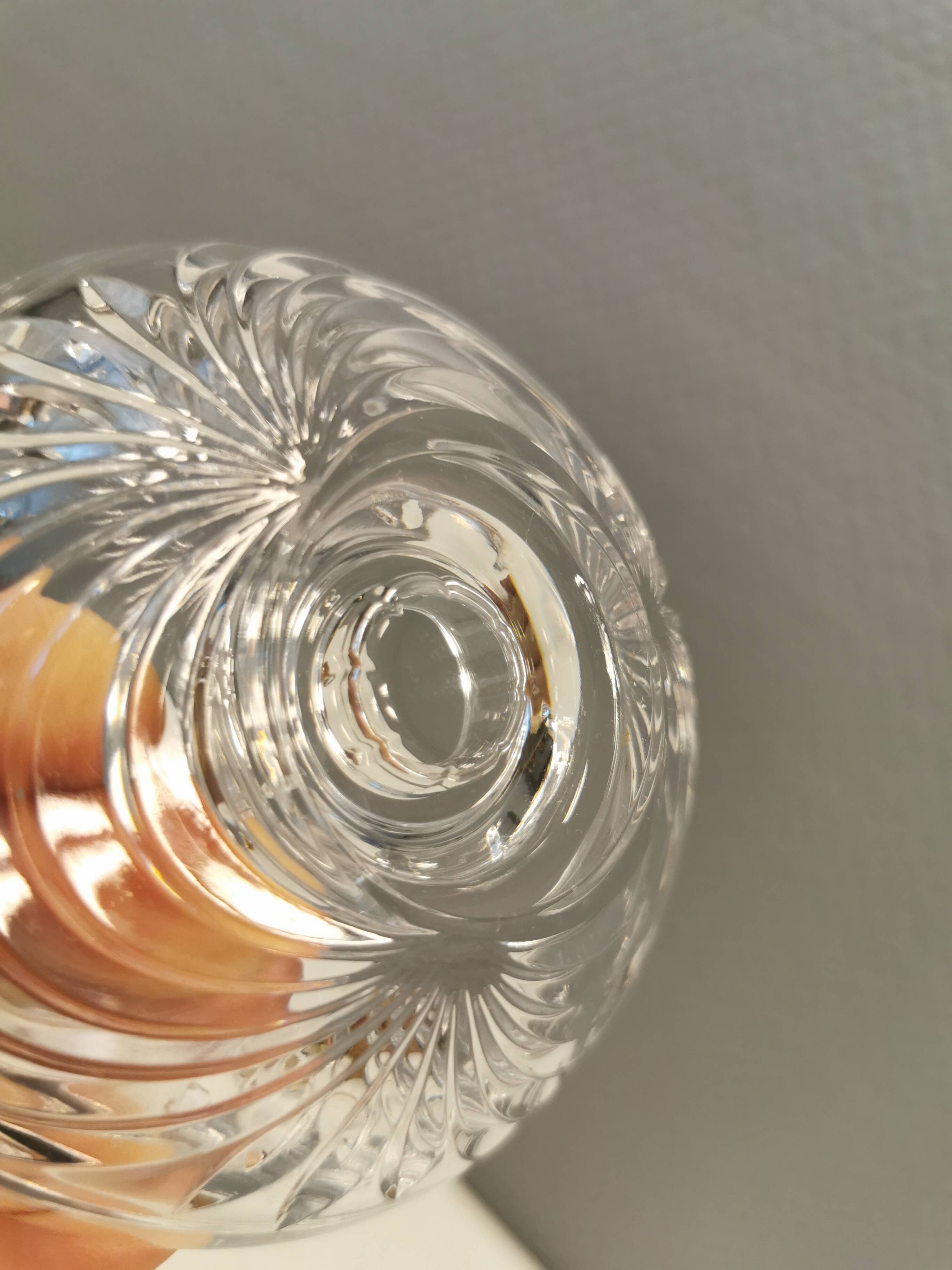 A set of beautiful rock crystal glass candle holders from Swedish Orrefors. Estimated 1970s.