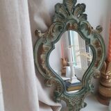 Mirror shell painted wooden Louis XV style