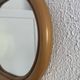Vintage mirror 1960 apple rattan wicker bamboo - 32 x 35 cm