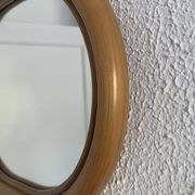 Vintage mirror 1960 apple rattan wicker bamboo - 32 x 35 cm