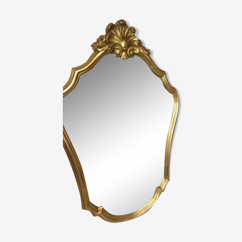 Miroir ancien en bois doré - 42x62cm