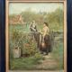 Tableau HST "La conversation au jardin" XIX° siècle