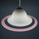 White and pink Murano glass pendant lamp, Italy, 1970s.