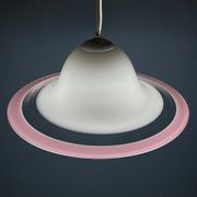White and pink Murano glass pendant lamp, Italy, 1970s.