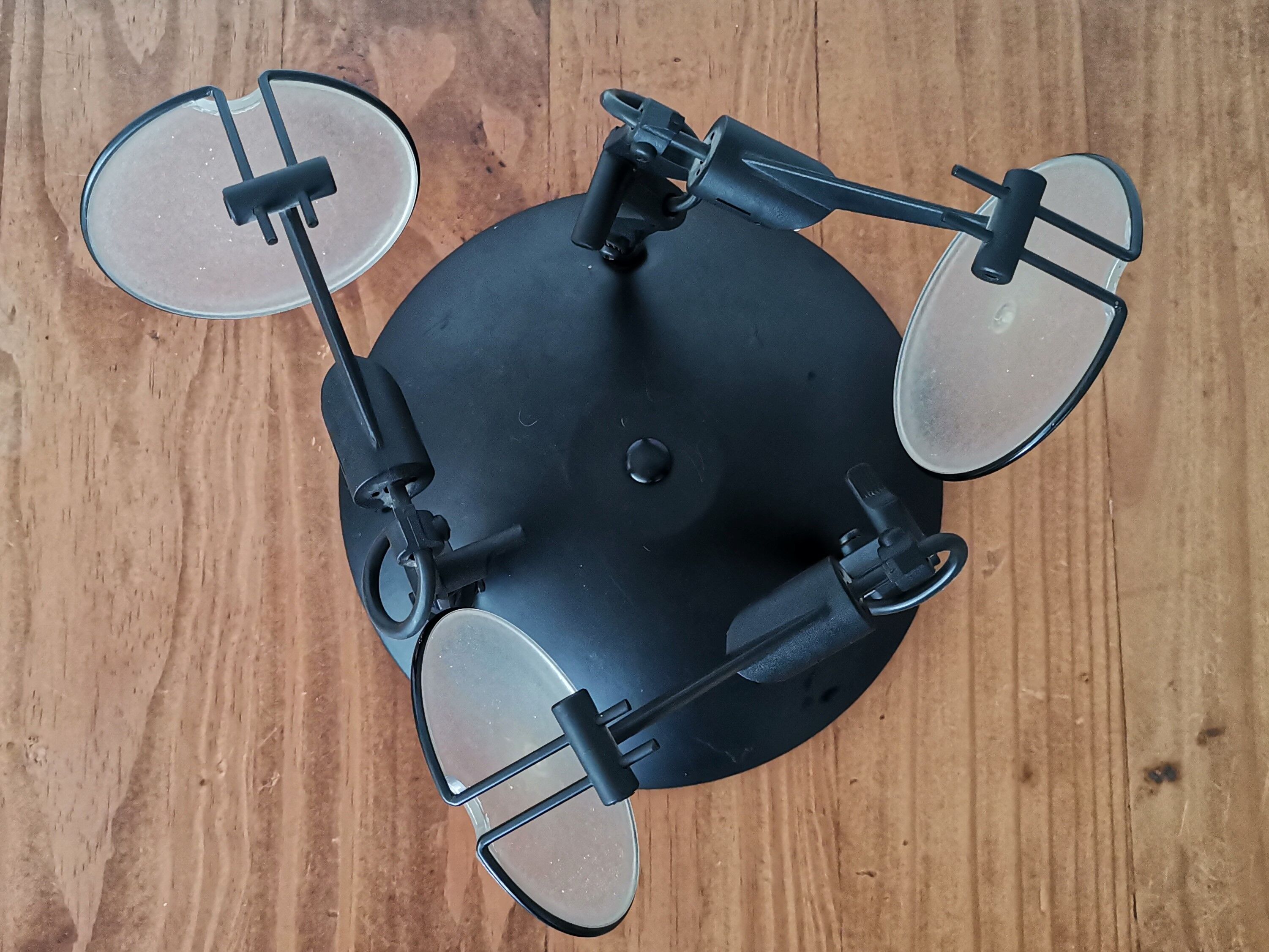 Industrial style Black 3 spot floodlight flush mount ceiling lamp