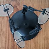 Industrial style Black 3 spot floodlight flush mount ceiling lamp