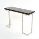 Console laquée noire et chrome Guy Lefevre pour Maison Jansen 1970