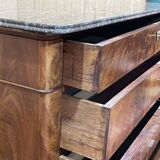 19th century Restoration chest of drawers in mahogany and marble top