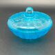 Sucrier en verre teinté bleu