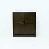 Brutalist Belgian Bar Cabinet in Dark Brown Stained Oak, 1970s