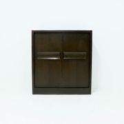 Bar belge brutaliste en chêne teinté brun foncé, années 1970