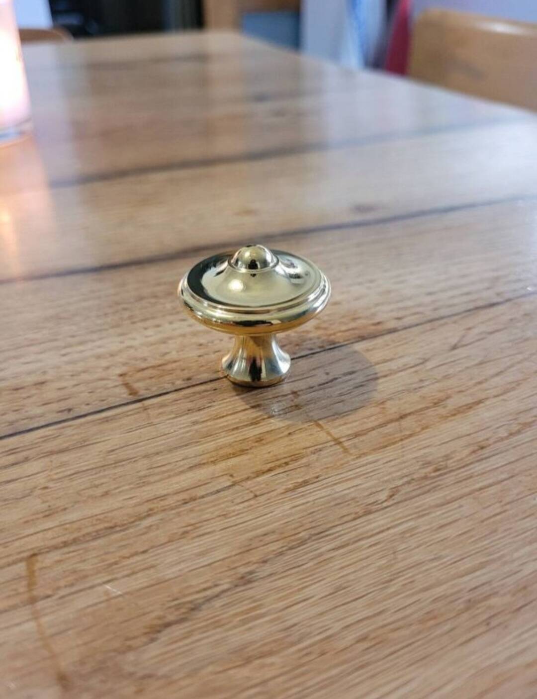 6 Polished Brass Furniture Knobs