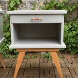 Pair of vintage 1950s compass foot bedside tables