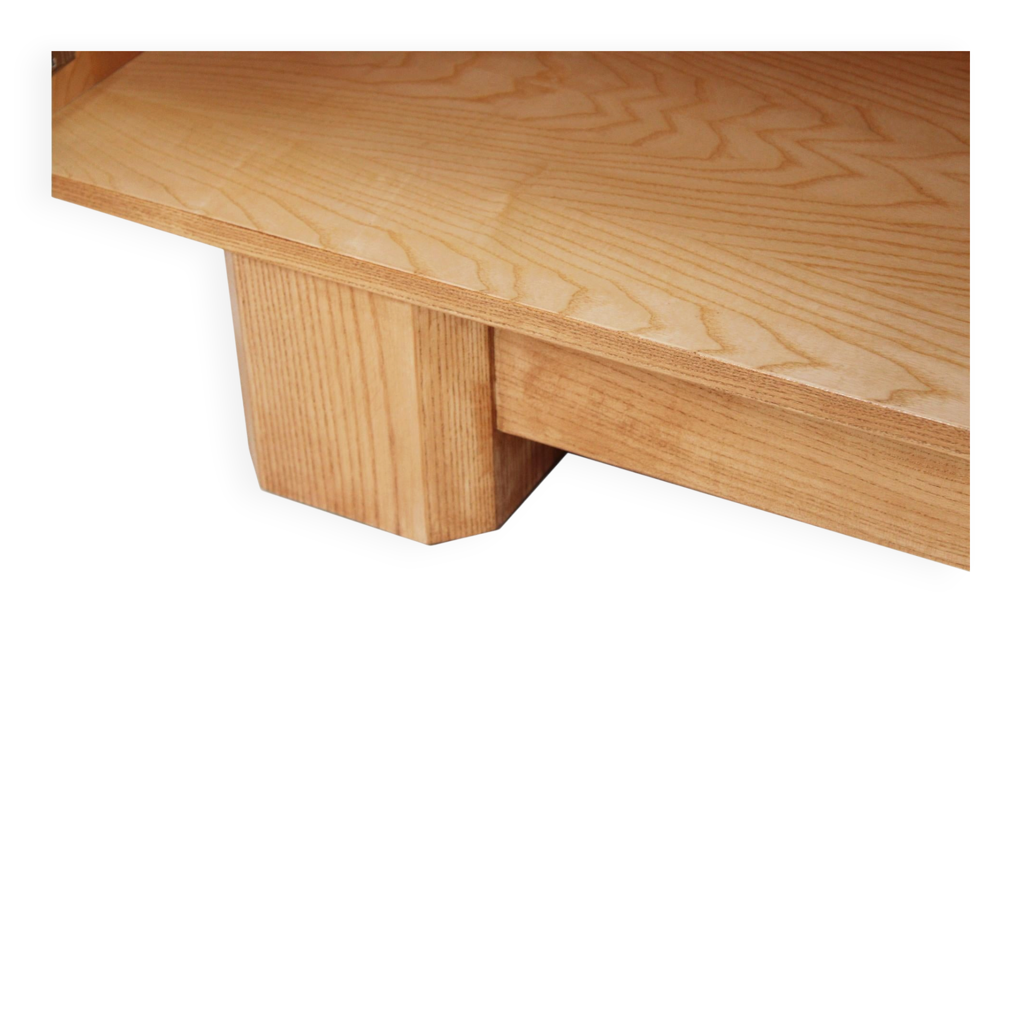 Hand-Carved Solid Oak Italian Sideboard with Four Doors, Brutalist Style