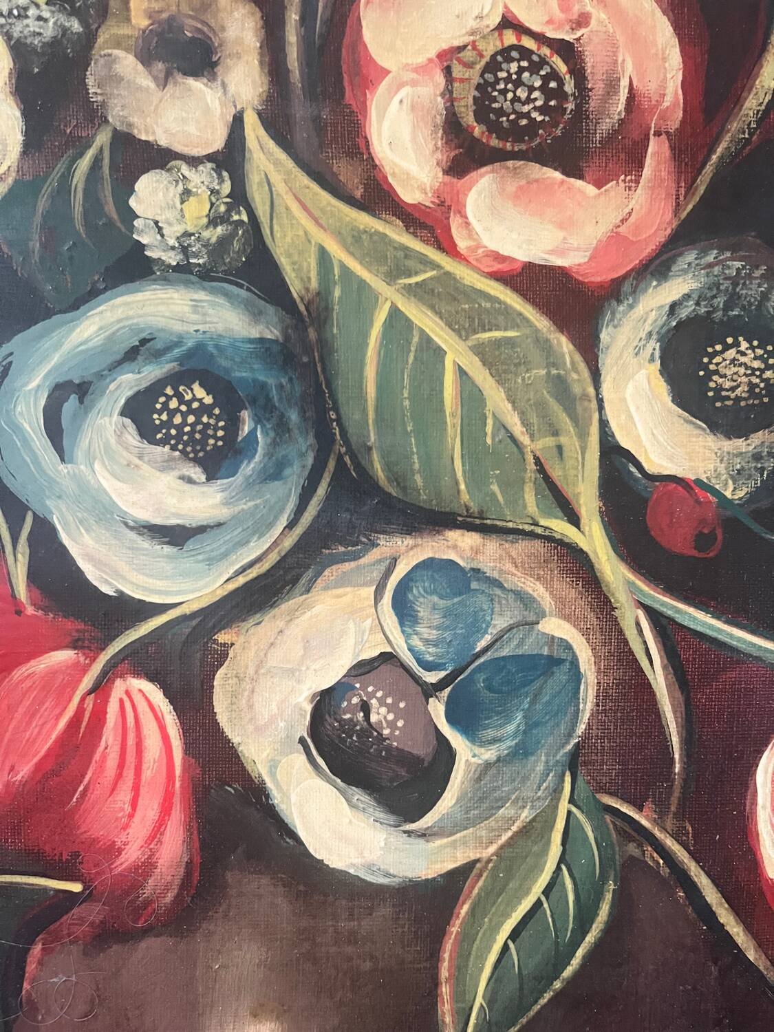 Bouquet of Flowers, oil on canvas, signed