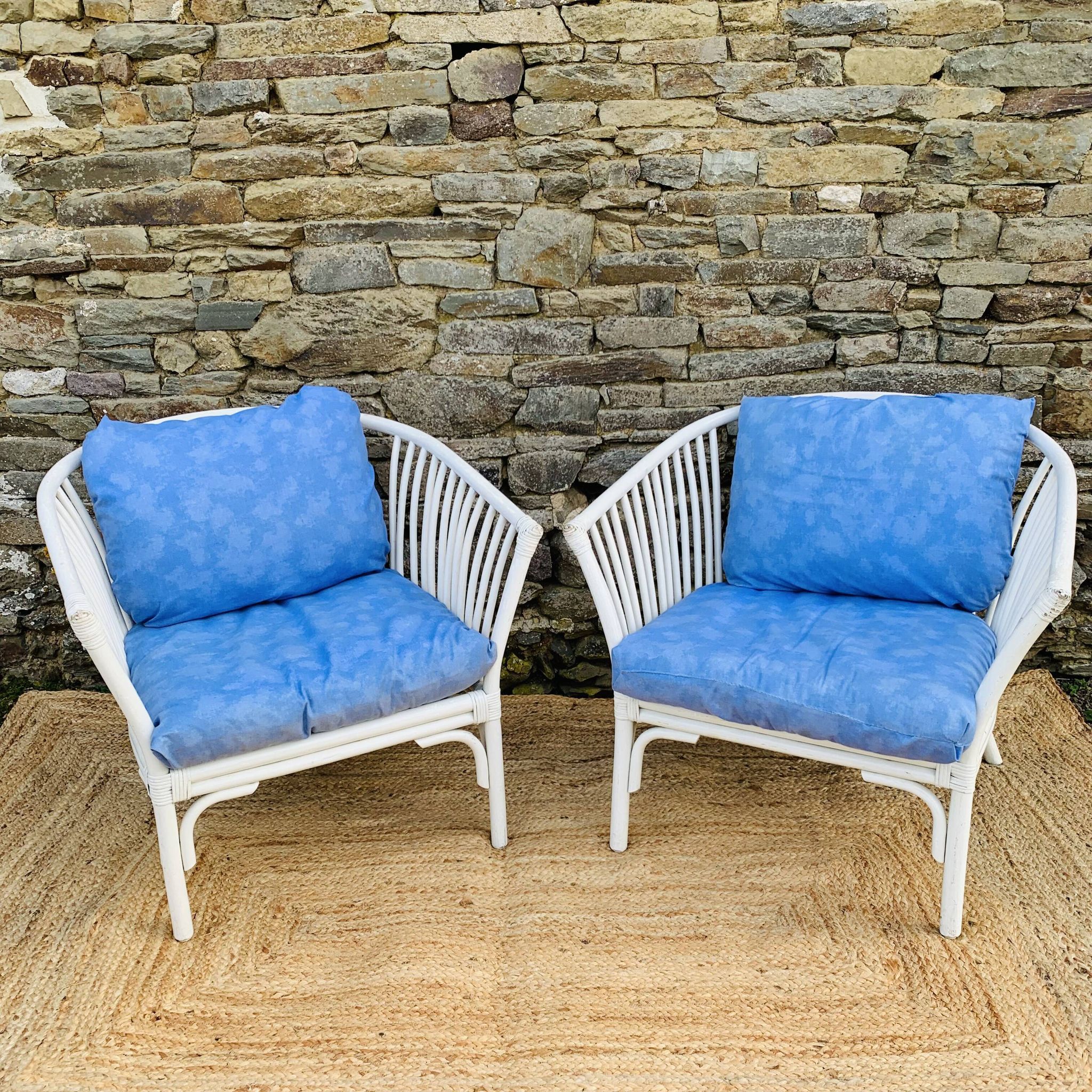 Salon rotin blanc