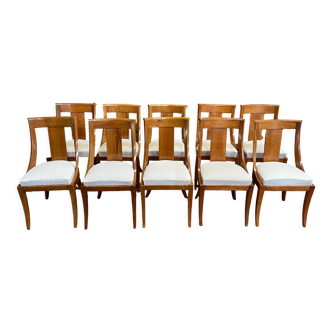 Set of 10 Empire style "Gondolas" chairs