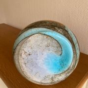 Vase en verre marbré italien 70s