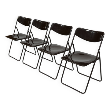Vintage Ted Folding chairs Niels Gammelgaard for Ikea - Set of four - in Dark Brown