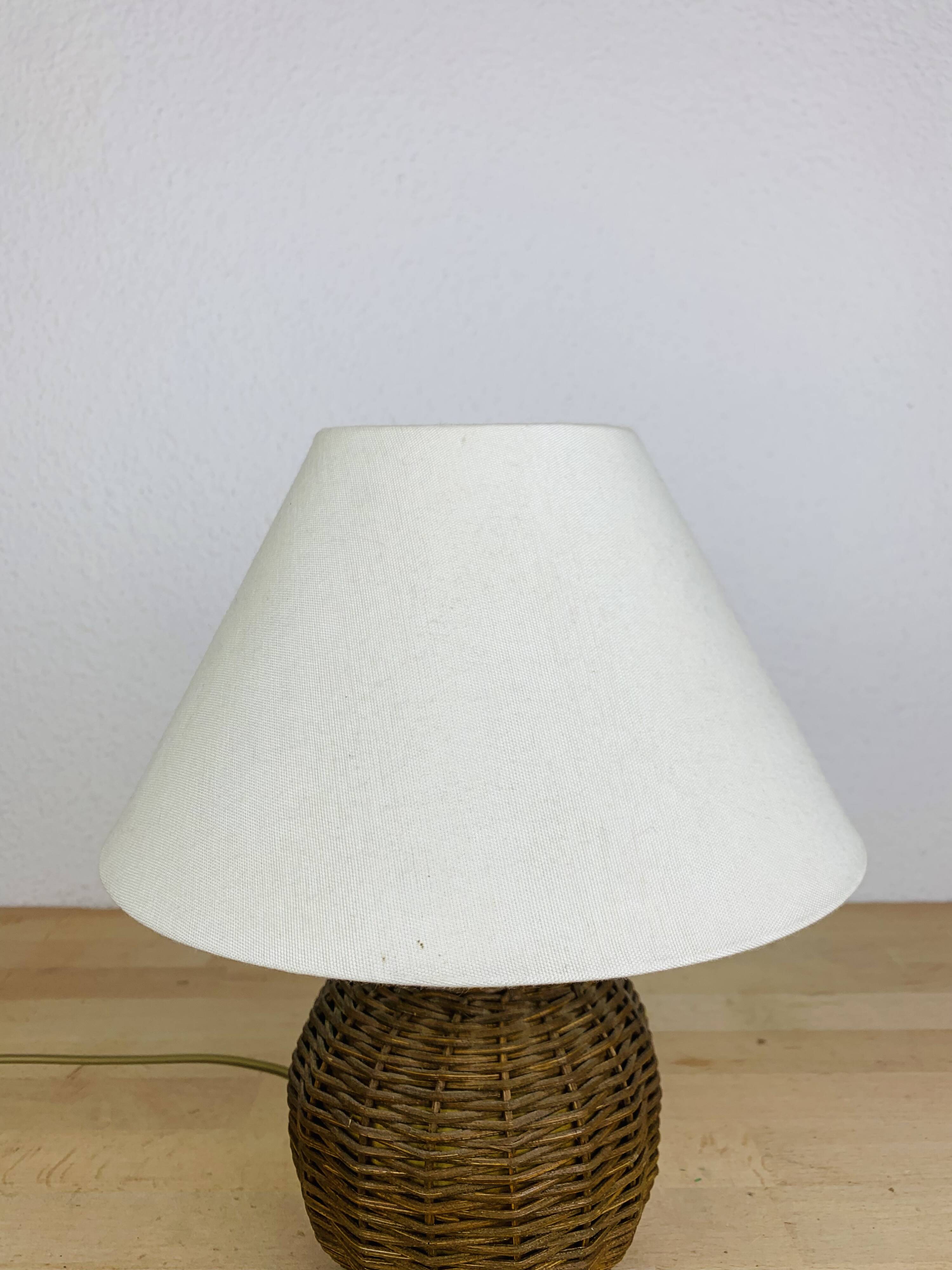 Vintage rattan ball lamp from the 60s