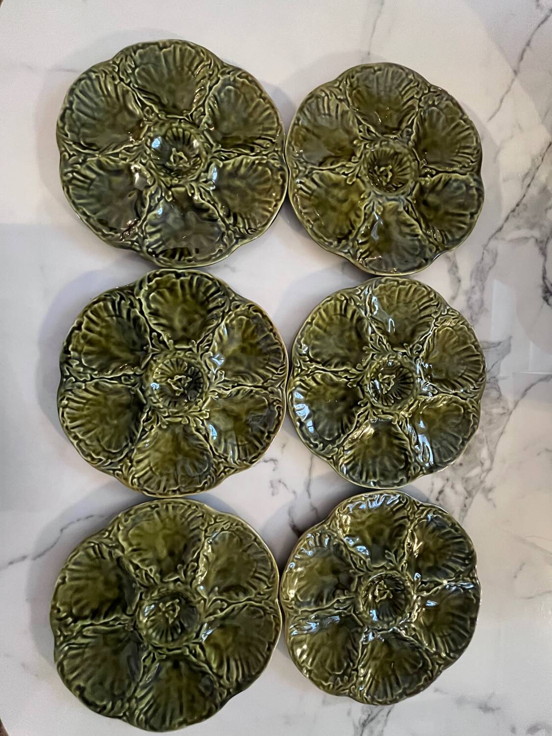 6 Gien oyster plates