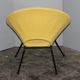 Italian midcentury round yellow armchair