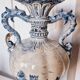 Large Spanish vase in Talavera style, hand-painted, adorned with a landscape.