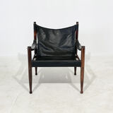 Erik Wørts for Niels Eilersen rosewood and leather lounge chair