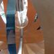 Hanging lamp in wooden strips