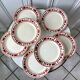 Lot de 7 assiettes plates Badonviller modèle "Barbizon" années 30