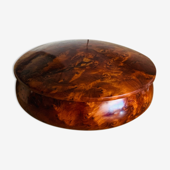 Round wooden cedar box from Morocco