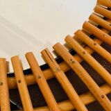 Vintage rattan sun mirror from the 60s, 73x92 cm