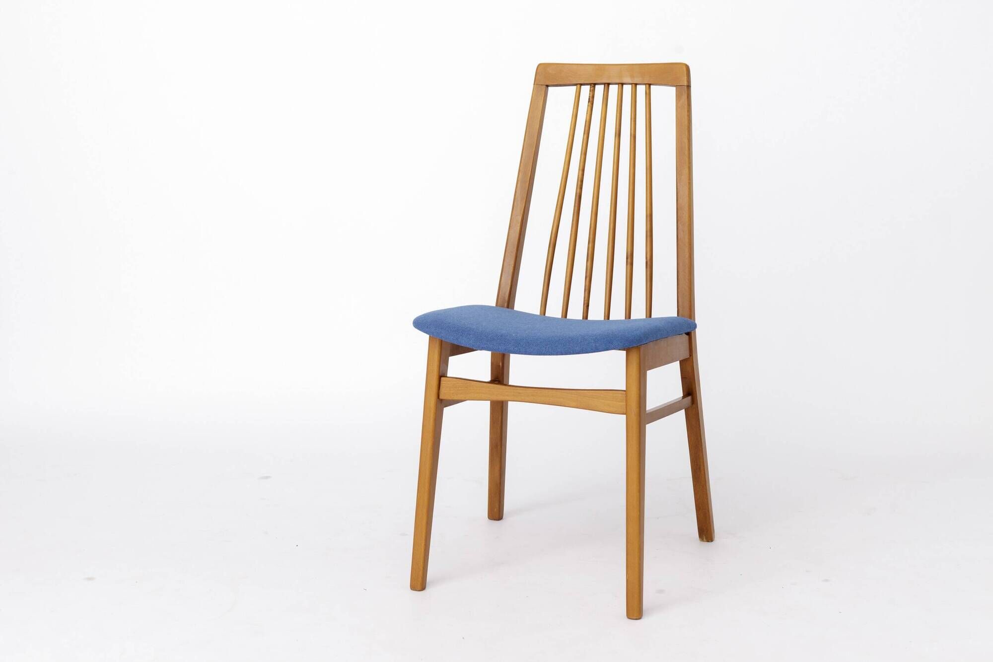 2 of 6 Vintage Dining Chairs, 1960s German Design, Mid Century Modern Beech