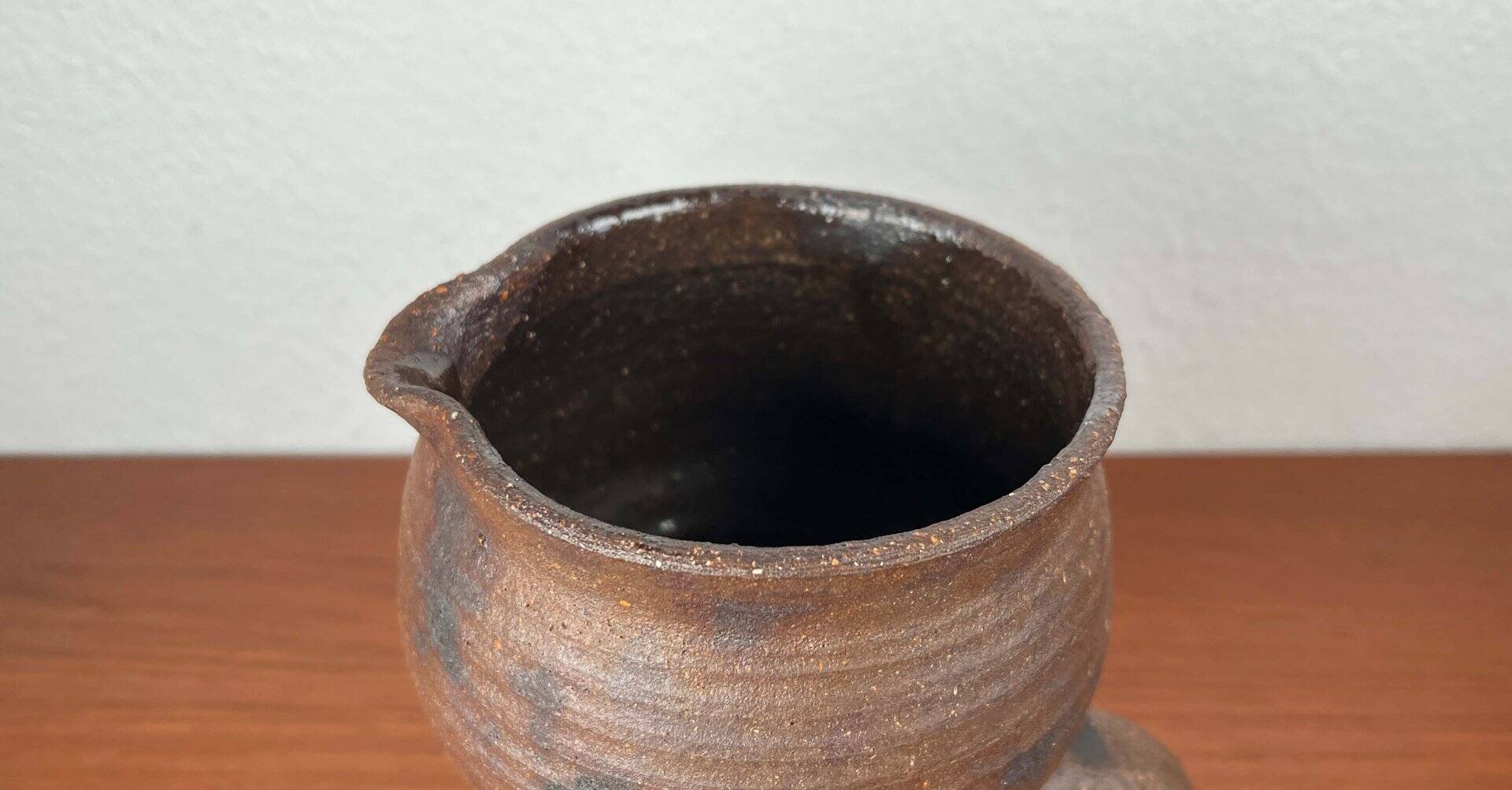 Carafe Vase de Pottery de Studio Allemand Brutaliste Mid-Century Modern par Gerhard Liebenthron, 1974