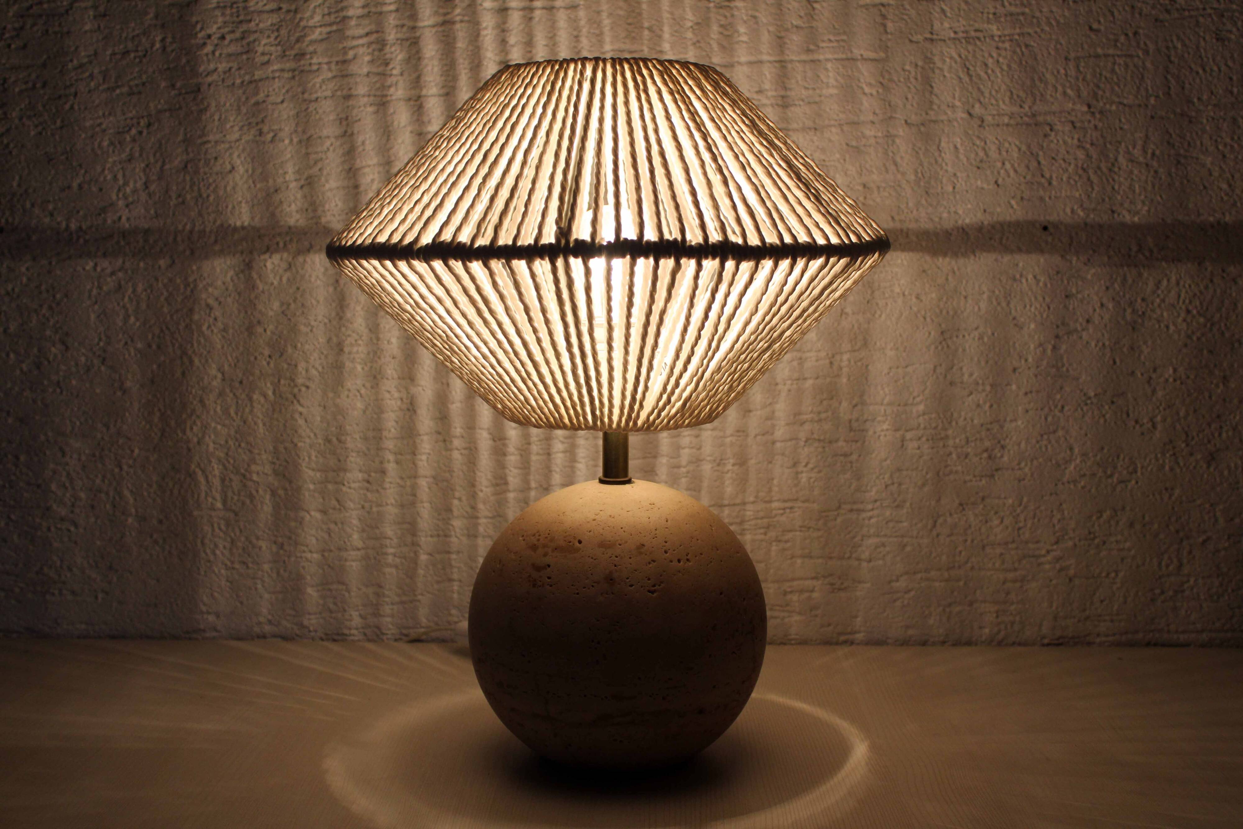 Travertine ball lamp
