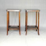 2 side tables - Thonet No. 286, circa 1930 - curved wood -