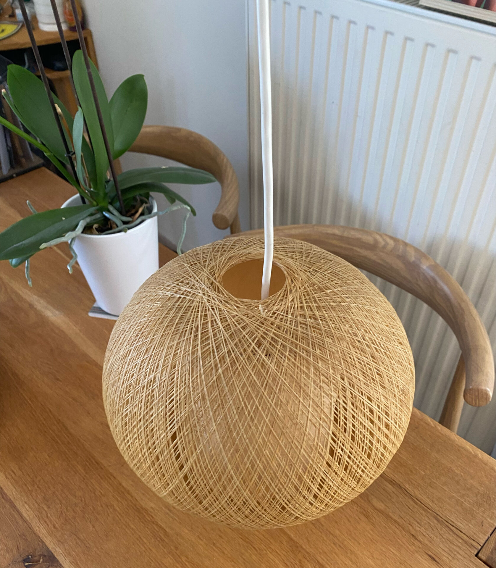Suspension boule vintage en fil de nylon