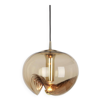 Suspension en verre fumé par Peill & Putzler, Allemagne, années 1970